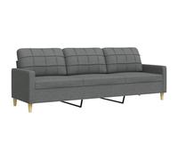 vidaXL Sofá de 3 plazas de Tela Gris Oscuro 210 cm, sofá, loveseat, sofá de salón, sofás, sofá tapizado, Asientos de salón, sofá de 3 Personas
