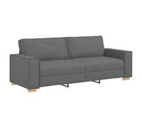 vidaXL Sofá de 3 plazas de Tela Gris Oscuro, 220x78x84 cm