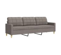 Vidaxl sofá de 3 plazas de tela gris taupe 210 cm