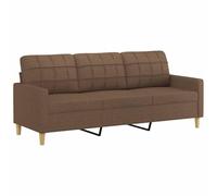 vidaXL Sofá de 3 plazas de Tela marrón 180 cm