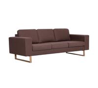 Vidaxl sofá de 3 plazas de tela marrón