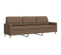 vidaXL Sofá de 3 plazas de Tela marrón 210 cm, sofá, loveseat, sofá de salón, sofás, sofá tapizado, Asientos de salón, sofá de 3 Personas