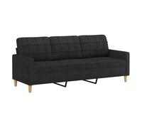 Vidaxl sofá de 3 plazas de tela negro 180 cm