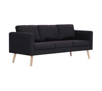 Vidaxl sofá de 3 plazas de tela negro