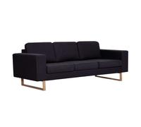 Vidaxl sofá de 3 plazas de tela negro