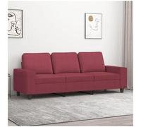 vidaxl Sofá de 3 plazas de tela rojo tinto 180 cm