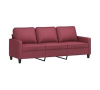Vidaxl sofá de 3 plazas de tela rojo tinto 180 cm