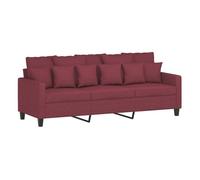 Vidaxl sofá de 3 plazas de tela rojo tinto 180 cm