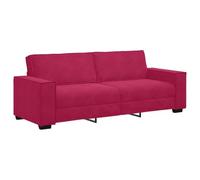 vidaXL Sofá de 3 plazas de Terciopelo Rojo Tinto 220x78x84 cm