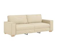 vidaXL Sofá Crema Moderno Sala de Estar y Dormitorio Cojines Cómodos con Cremallera Desmontables Tela Duradera Diseño Elegante Acomoda 3 Personas Sofá Elegante Sofá Acogedor Muebles Modernos