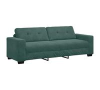 vidaXL Sofá de 3 plazas Verde Oscuro 180 cm Terciopelo