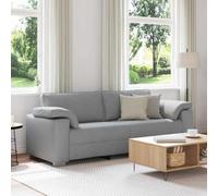 vidaXL Sofá Contemporáneo Gris Claro para 3 | Asiento Resistente Tapizado en Tela Resistente a Manchas Incluye 2 Cojines Uso en Sala de Estar Diseño Moderno con Marco de Metal y Madera