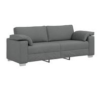 vidaXL Sofá de 3 plazas Gris Oscuro 220 cm Tela, Sofá Elegante, Asientos duraderos, diseño Moderno, Forma Rectangular, cojín de Espuma, tapicería Transpirable para Sala