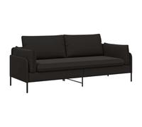 vidaXL Sofá de 3 plazas Negro 222 x 81 x 89 cm Terciopelo