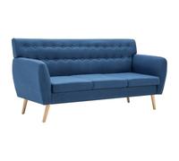 vidaXL Sofá de 3 plazas tapizado de tela 172x70x82 cm azul