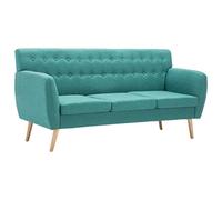 vidaXL Sofá de 3 plazas con tapizado de tela 172x70x82 cm verde