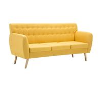 Vidaxl sofá de 3 plazas tapizado de tela amarillo 172x70x82 cm