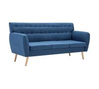 Vidaxl sofá de 3 plazas tapizado de tela azul 172x70x82 cm