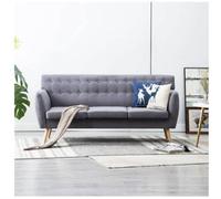 vidaxl Sofá de 3 plazas tapizado de tela gris claro 172x70x82 cm