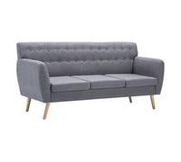 Vidaxl sofá de 3 plazas tapizado de tela gris claro 172x70x82 cm