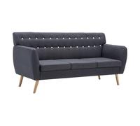 Vidaxl sofá de 3 plazas tapizado de tela gris oscuro 172x70x82 cm