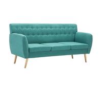 Vidaxl sofá de 3 plazas tapizado de tela verde 172x70x82 cm