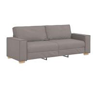 vidaXL Sofá Moderno de 3 plazas Tapicería Taupe Muebles de Interior para Sala de Estar Estilo Moderno Fácil de Limpiar Fundas Removibles Estructura de Madera Duradera Asiento Cuadrado