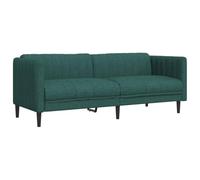vidaXL Sofá 3 plazas, asiento relax TV con respaldo y reposabrazos, tela verde oscuro