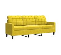 Vidaxl sofá de 3 plazas terciopelo amarillo 180 cm