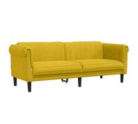vidaXL Sofá de 3 Plazas, Asiento de Relax con Respaldo Reposabrazos, Sillón Tapizado de Televisión, Mueble para Salón, Terciopelo Amarillo