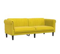 vidaXL Sofá de 3 Plazas, Asiento de Relax con Respaldo Reposabrazos, Sillón Tapizado de Televisión, Mueble para Salón, Terciopelo Amarillo