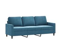 Vidaxl sofá de 3 plazas terciopelo azul 180 cm