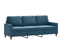 Vidaxl sofá de 3 plazas terciopelo azul 180 cm