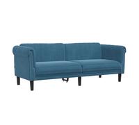 vidaXL Sofá 3 plazas, asiento relax con respaldo y reposabrazos, tapizado terciopelo azul