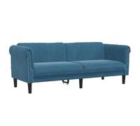 vidaXL Sofá de 3 Plazas, Asiento de Relax con Respaldo Reposabrazos, Sillón Tapizado de Televisión, Mueble para Salón, Terciopelo Azul