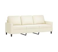 vidaXL Sofá de 3 Plazas, Asiento con Respaldo Reposabrazos, Sofá de Televisión Relax Descanso, Asiento Tapizado para Salón, Terciopelo Color Crema
