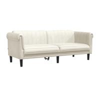 vidaXL Sofá de 3 Plazas, Asiento de Relax con Respaldo Reposabrazos, Sillón Tapizado de Televisión, Mueble para Salón, Terciopelo Crema