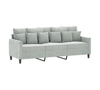 vidaXL Sofá de 3 Plazas, Asiento con Reposabrazos Respaldo, Sillón de Descanso Relax Televisión, Sofá Tapizado para Salón, Tela Gris Claro