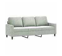 vidaXL Sofá de 3 plazas Terciopelo gris claro 180 cm