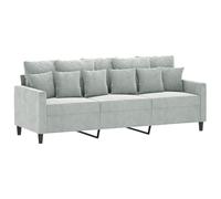 vidaXL Sofá de 3 Plazas, Asiento con Reposabrazos Respaldo, Sillón de Descanso Relax Televisión, Sofá Tapizado para Salón, Tela Gris Claro