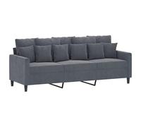 vidaXL Sofá 3 plazas Tapizado Relax para salón con reposabrazos y respaldo, Gris oscuro