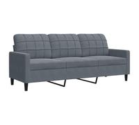 vidaXL Sofá de 3 plazas Terciopelo Gris Oscuro 180 cm, sofá, sofá de salón, sofá de Terciopelo, sofá tapizado, sofá para 3 Personas