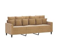 Vidaxl sofá de 3 plazas terciopelo marrón 180 cm