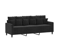 Vidaxl sofá de 3 plazas terciopelo negro 180 cm