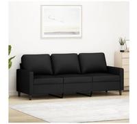 vidaxl Sofá de 3 plazas terciopelo negro 180 cm