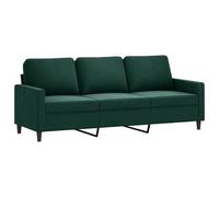 vidaXL Sofá de 3 plazas Terciopelo Verde Oscuro 180 cm