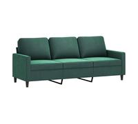 Vidaxl sofá de 3 plazas terciopelo verde oscuro 180 cm