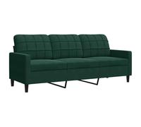 vidaXL Sofá 3 plazas de terciopelo 180 cm Verde oscuro, tapizado