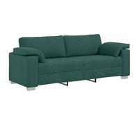 vidaXL Sofá de 3 plazas Verde Oscuro 220 cm Tela, Sofá Elegante, Asientos duraderos, diseño Moderno, Forma Rectangular, cojín de Espuma, tapicería Transpirable para Sala