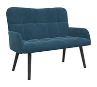 vidaXL Sofá de Dos Plazas Azul 115 x 61 x 87 cm Terciopelo, Sofá Elegante para Sala, loveseat Moderno de Terciopelo, Cama Espacios Chicos